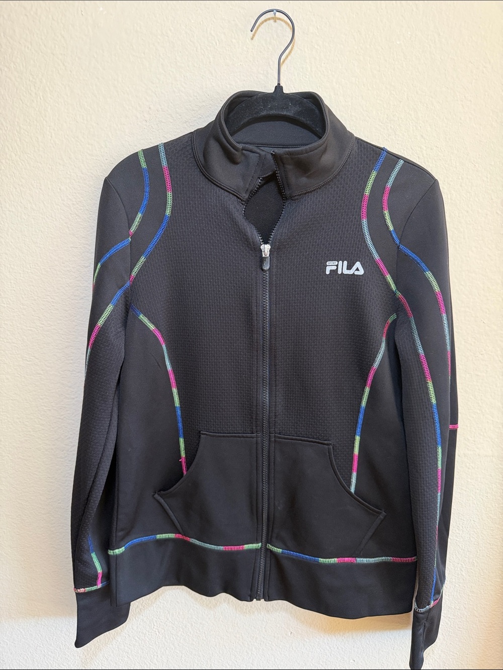 FILA Sport women's full-zip athletic track jacket black